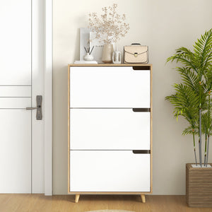 Slim Shoe Storage Cabinet with 3 Flip Drawers and Adjustable Shelves, Shoe Cabinet for 18-24 Pairs, Black – view 14