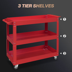 3 Tier Rolling Tool Cart with Wheels, 330 LBS Capacity Heavy Duty Utility Cart – view 17