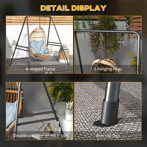 Hammock Chair Stand, Hanging Heavy Duty Metal Frame Hammock Stand for Hanging Hammock Air Porch Swing Chair, Egg Cahir, Indoor & Outdoor Use, 70.1" x 56.3" x 70.9" Black