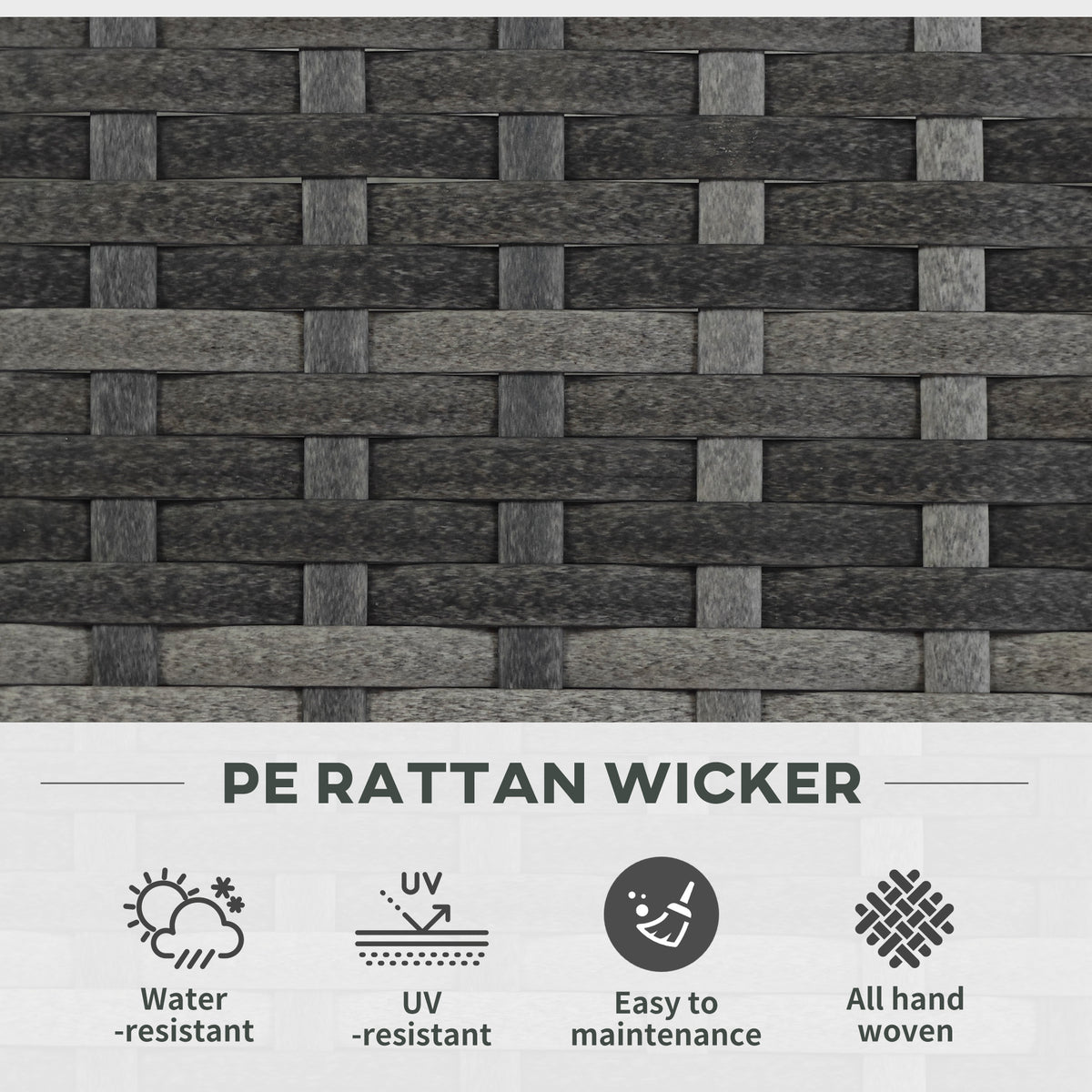 Wicker Raised Garden Bed with Trellis, 42" Tall Outdoor Planter Box, Mixed Grey
