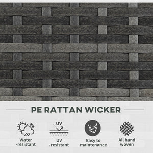 Wicker Raised Garden Bed with Trellis, 42" Tall Outdoor Planter Box, Mixed Grey