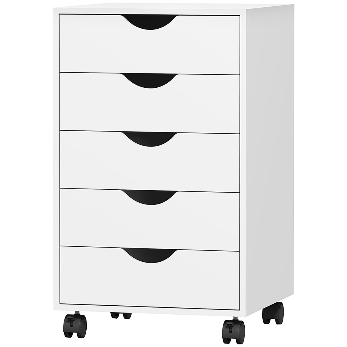 File Cabinet with 5 Drawer Wheels, 15.7" x 15.7" x 26.4", Black – view 8