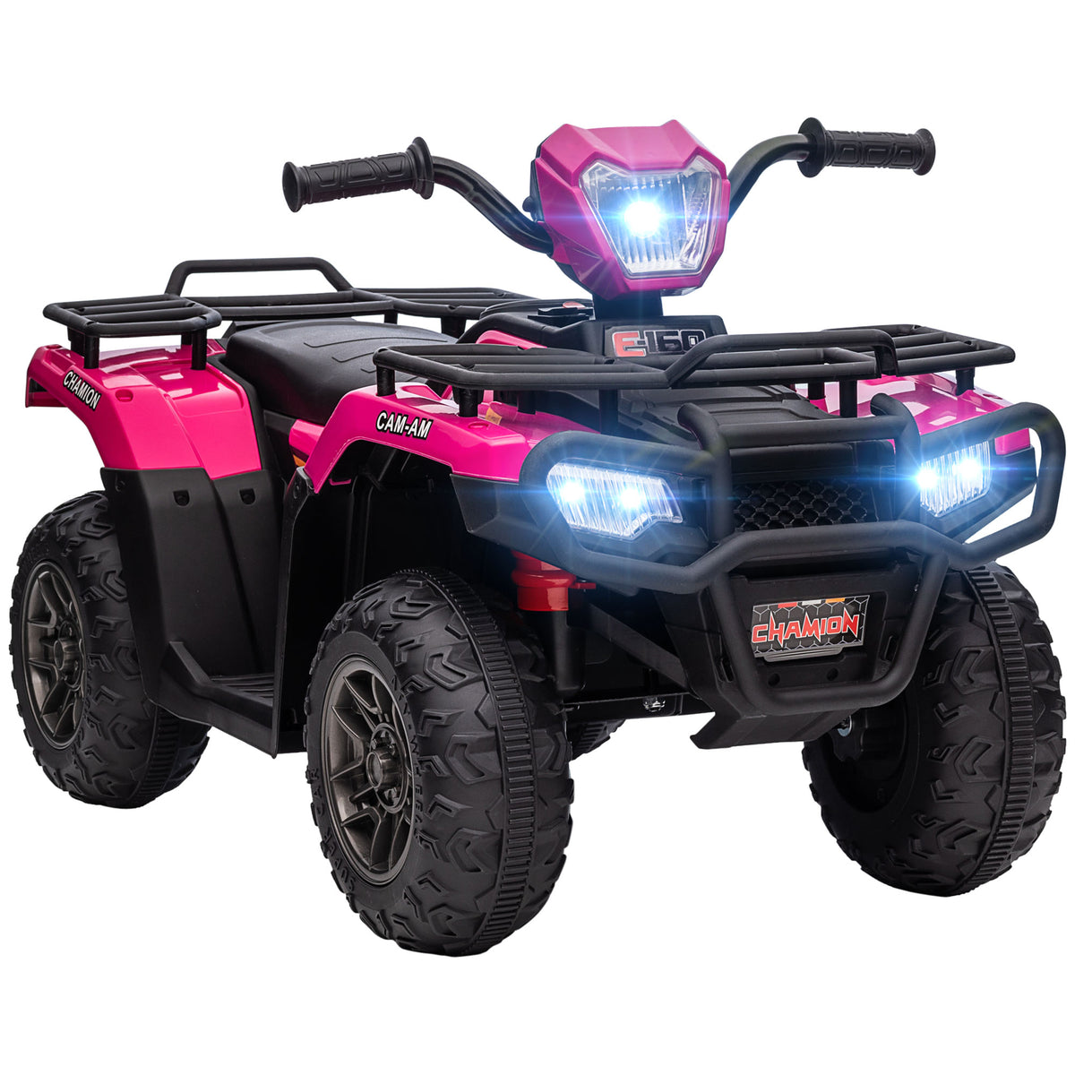 Aosom 12V Kids ATV Quad, 4 Wheeler Battery Powered Electric Vehicle with Music MP3, Headlights, High Low Speed, Treaded Tires, for Boys and Girls Ages 37-60 Months