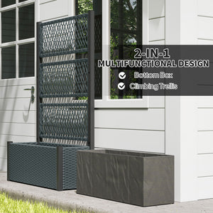 Wicker Outdoor Planter with Trellis, 58" Standing Garden Bed with Liner – view 4