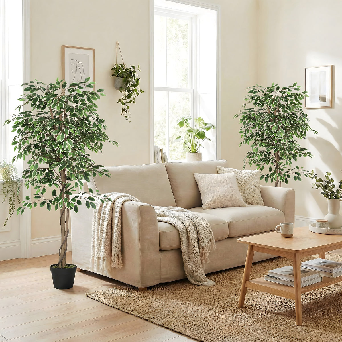 5.3 FT Artificial Tree, Indoor Fake Ficus with Pot, for Home Office Living Room Decor