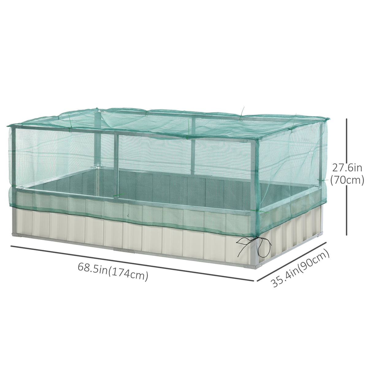 Raised Garden Bed, 5.7 x 3 x 2.3ft Steel Planter Box Outdoor with Cover, Gloves, Dark Grey – view 9