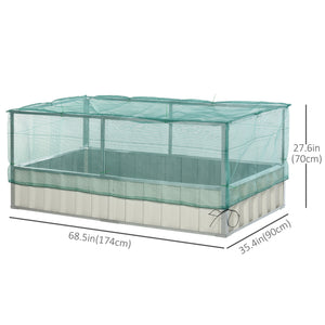 Raised Garden Bed, 5.7 x 3 x 2.3ft Steel Planter Box Outdoor with Cover, Gloves, Dark Grey – view 9