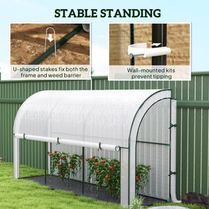 Walk-in Lean-to Greenhouse, Outdoor Gardening Green House with Zipper Roll-up Doors and Window – view 13