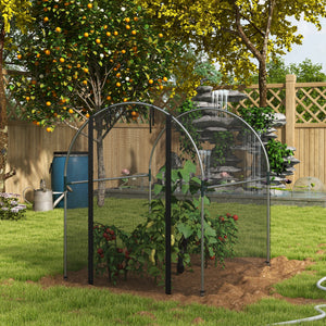4.9' x 3.9' Crop Cage with Zipper Roll-Up Door, Mesh Plant Protection Tent from Animals with Galvanised Steel Frame