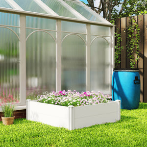 Vinyl Raised Garden Bed Kit, 2 x 2 x 1ft Modular Elevated Garden Box with Slotting Legs and Open Bottom – view 14
