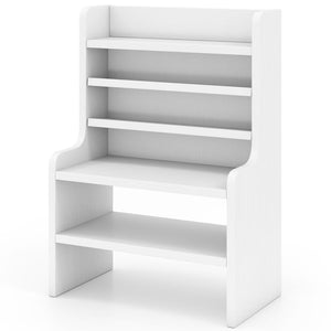Desktop Organizer 6-Tier Mini Storage Rack with 2 Removable Shelves-White