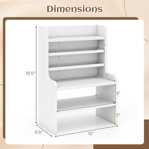 Desktop Organizer 6-Tier Mini Storage Rack with 2 Removable Shelves-White view 5