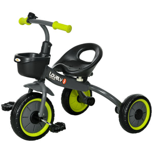 Qaba Tricycle for Toddler 2-5 Year Old Girls and Boys, Toddler Bike with Adjustable Seat, Basket, Bell