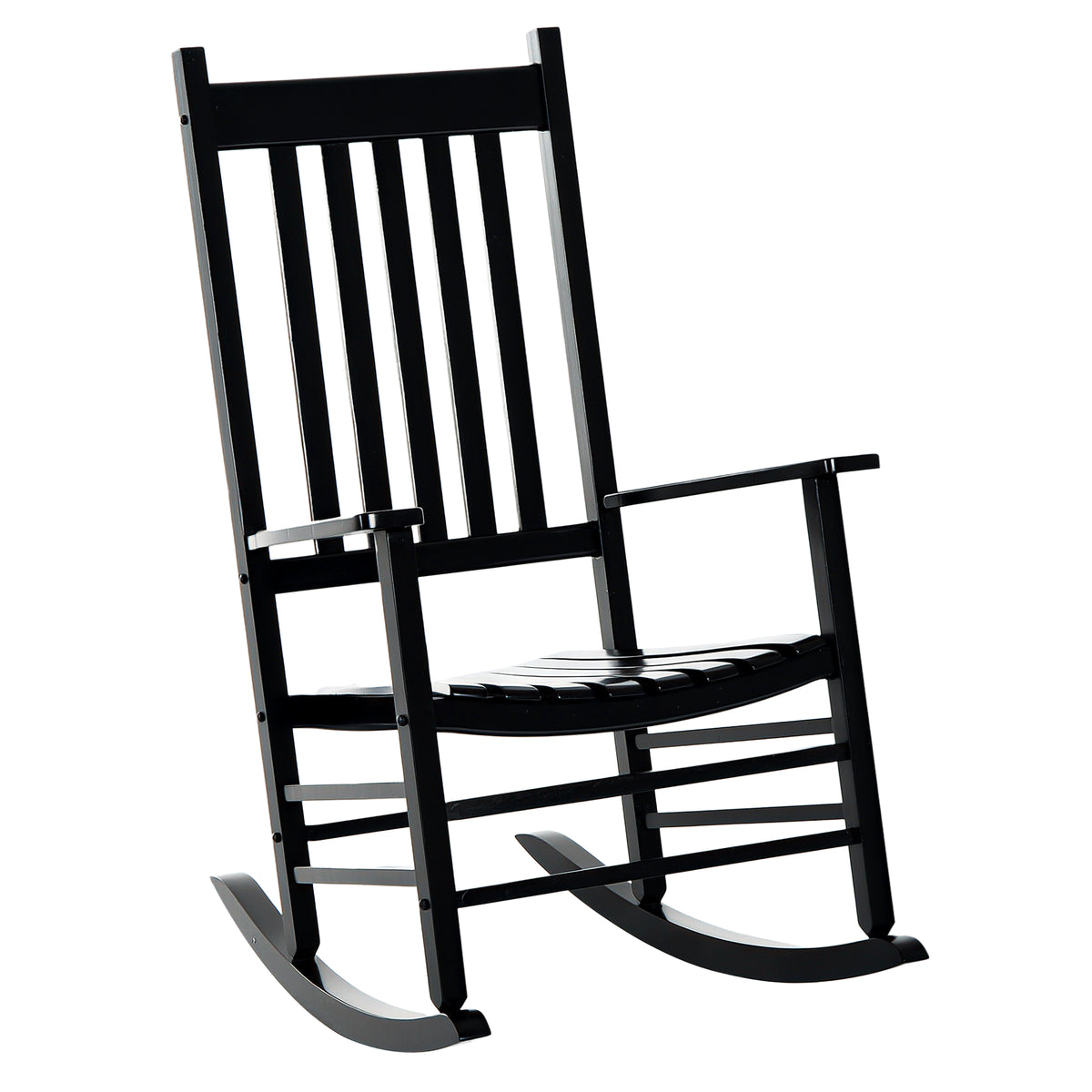 Wooden Porch Rocking Chair Outdoor Patio Rocker Garden Single Leisure Reclining Seat Armchair Natural – view 8