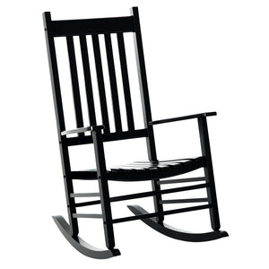 Wooden Porch Rocking Chair Outdoor Patio Rocker Garden Single Leisure Reclining Seat Armchair Natural – view 8