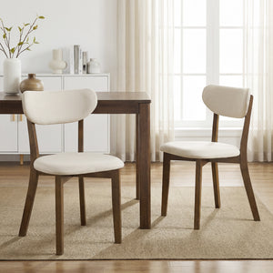 Dining Chairs Set of 4 with Solid Rubber Wood Frame-White view 5