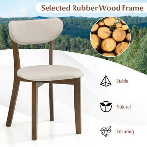 Dining Chairs Set of 4 with Solid Rubber Wood Frame-White view 6