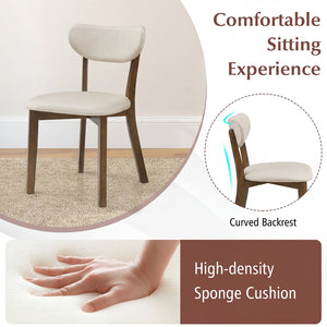 Dining Chairs Set of 4 with Solid Rubber Wood Frame-White view 7
