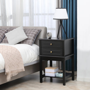 Modern Sofa Side Table, Accent End Table with Drawers and Storage Shelf – view 7