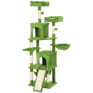 Cat Tree, 70" Multi-Level Cat Tower with 2 Condos, 2 Perches, Hammock, Toy Balls – view 8