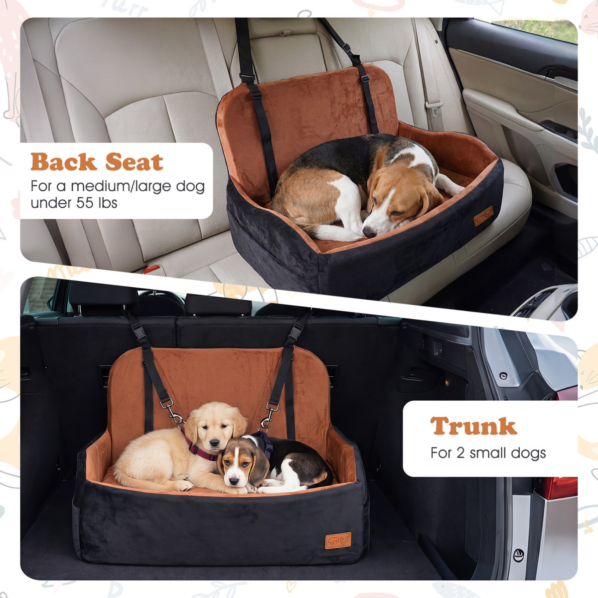 Dog Car Seat Foam Dog Booster Seat for Medium and Large Dogs view 9