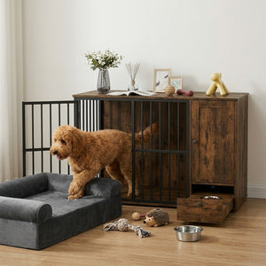 Dog Crate Furniture & Cooling Gel Dog Bed for Small and Medium Dogs view 2