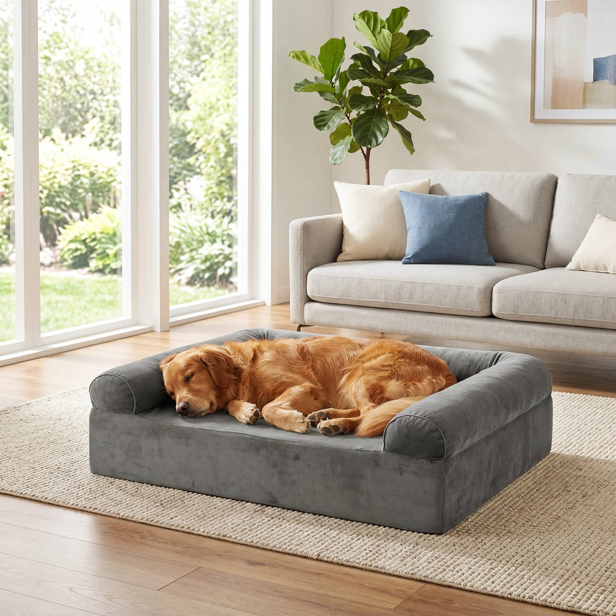 Dog Crate Furniture & Cooling Gel Dog Bed for Small and Medium Dogs view 4