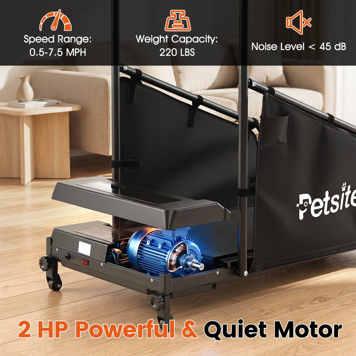 Dog Treadmill with Remote Control and LCD Display for Small Medium Dogs-Black view 6