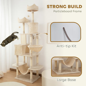 81" Large Cat Tree w/ Scratching Posts, Condos, Beds, Hammocks, Jumping Platforms, Toy Balls, Rope Cat Toy – view 4