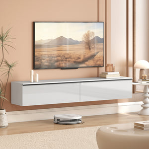Wall Mounted TV Stand, Floating TV Cabinet with Storage, for TVs up to 70", High Gloss Effect – view 35