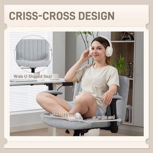 Criss Cross Chair with Flip-up Armrests, Wheels, Wide Office Chair with Adjustable Height, Tilting – view 10