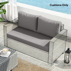 Outdoor Seat Cushions with Backrest, Loveseat Double Sofa Outdoor Furniture Cushions, Beige – view 34