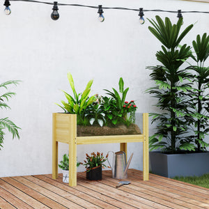 Wooden Raised Garden Bed with Acrylic Panels, Raised Planter Box with Drainage Holes, 29.5" x 18.1" x 23.8" – view 7