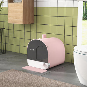 Cat Litter Box with Lid, Removable Tray, Scoop, Filter, Green – view 21
