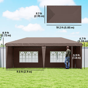 10' x 20' Outdoor Pop Up Canopy Tent Party Tent Instant Shelter W/ Carrying Bag, Blue – view 9