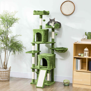 Cat Tree, 70" Multi-Level Cat Tower with 2 Condos, 2 Perches, Hammock, Toy Balls – view 14