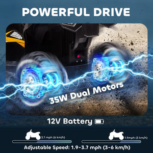 Aosom Kids 4 Wheeler Quad with Music, Headlights, High & Low Speed, Kids ATV for 3-5 Years Old Boys & Girl