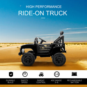 Aosom 12V Battery Powered Kids Ride On Car Off Road Truck Toy w/ Parent Remote