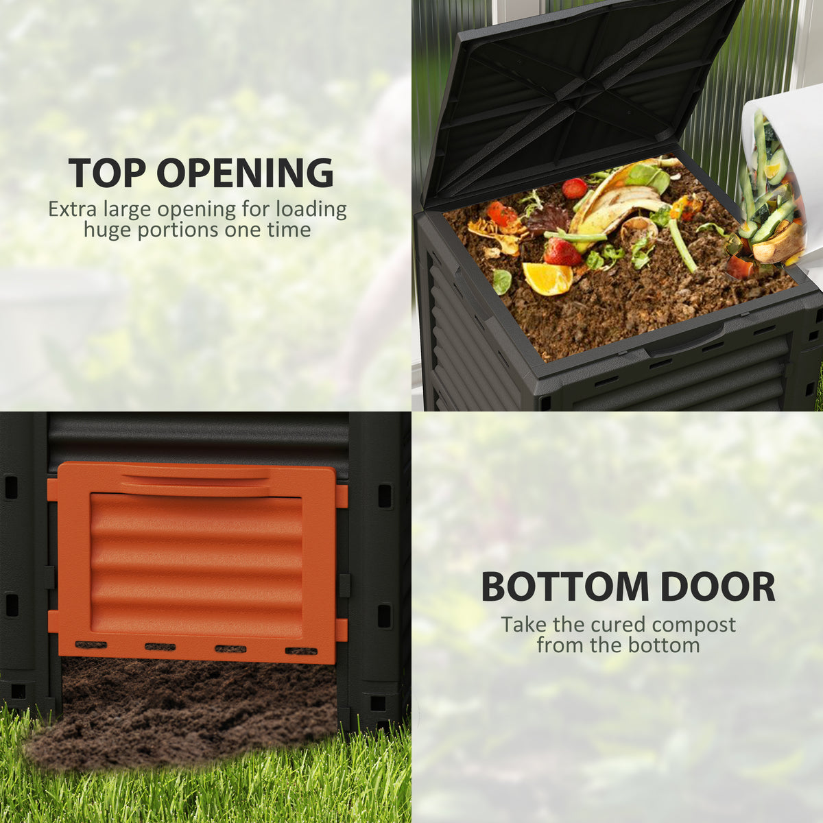 Garden Compost Bin Large Outdoor Compost Container 80 Gallon Fast Creation of Fertile Soil Aerating Compost – view 10