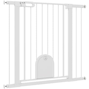 30"-52" Extra Wide Pet Gate Barrier with Small Door, 30"H Dog Gate with Safety Gate Barrier – view 4