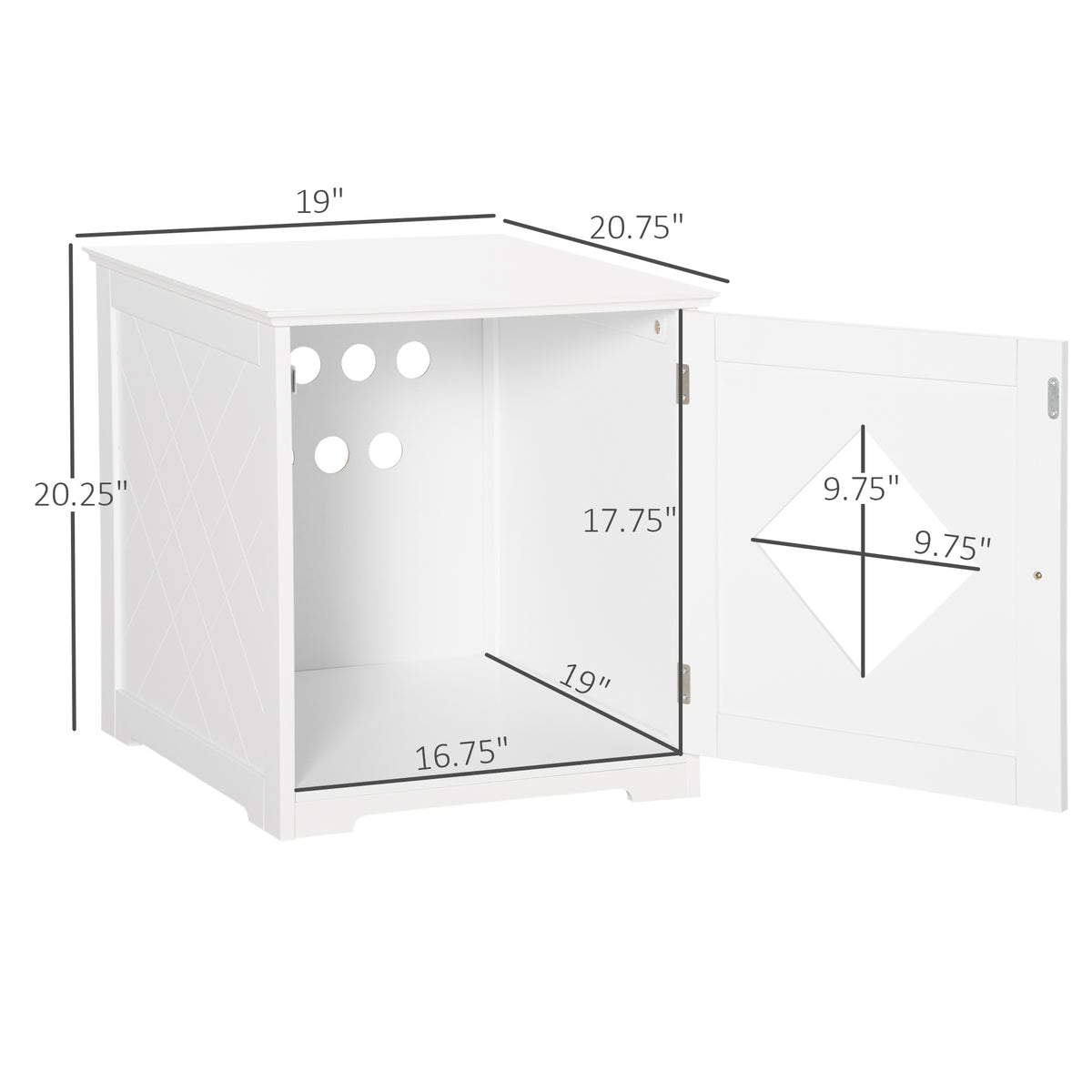 Cat Litter Box Enclosure End Table, Indoor Cat Washroom with Magnetic Door – view 9