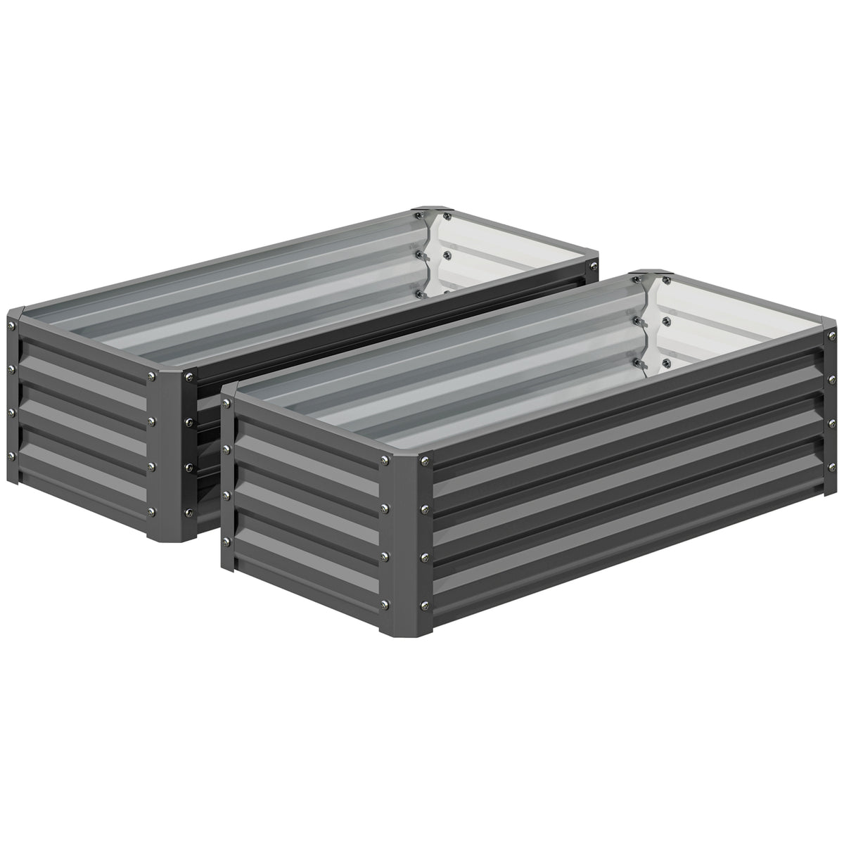 Galvanized Raised Garden Beds, Outdoor Planter Box, Set of 2, for Flowers, Herbs and Vegetables, Black – view 22