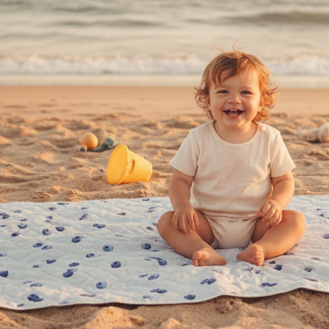 Création Jade Blueberry Beach & Play Blanket - Quilted, 150 x 200 cm