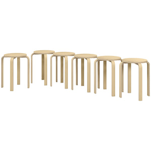 Round Stackable Chairs Set of 4, 18-Inch Backless Stacking Stools for Kitchen, Dining Room, Office, Outdoors