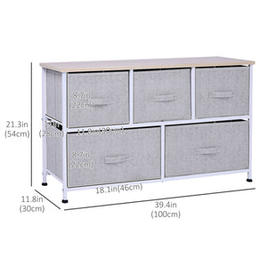Linen Drawer Cabinet Organizer Storage Dresser Tower with 5 Removable Drawer Metal Frame Adjustable Feet – view 2