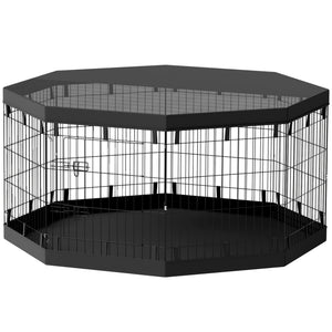8 Panels Foldable Dog Playpen with Bottom Pad & Top Cover, 30" High