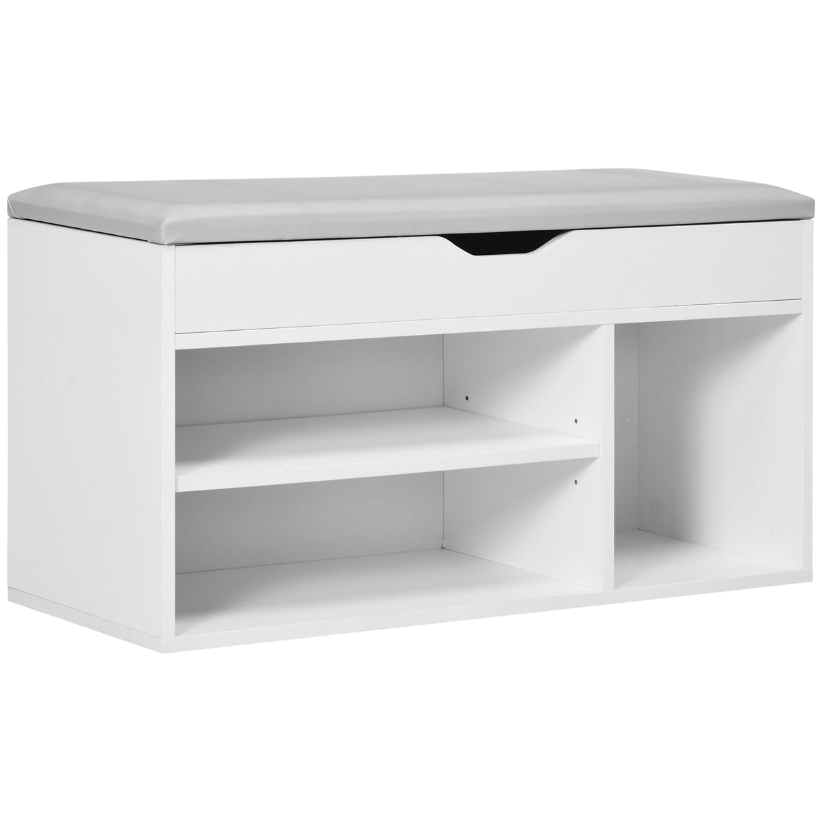 Shoe Bench Entryway Storage Rack with Padded Cushion, Hidden Storage for Hallway, Living Room, Natural – view 22