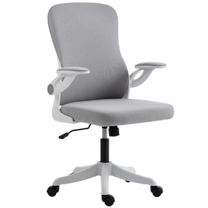Ergonomic Office Chair, Swivel Desk Chair with Adjustable Lumbar Support and Height, Flip-up Armrests, Wheels, Grey