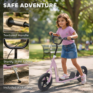 Kids Scooter with 12" EVA Big Tires, Street Bike Bicycle for Teens with Adjustable Height Handle for 5-12 – view 8