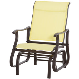 Outdoor Glider Chair, Patio Glider with Steel Frame and Mesh Fabric, Outdoor Chair for Backyard, Garden